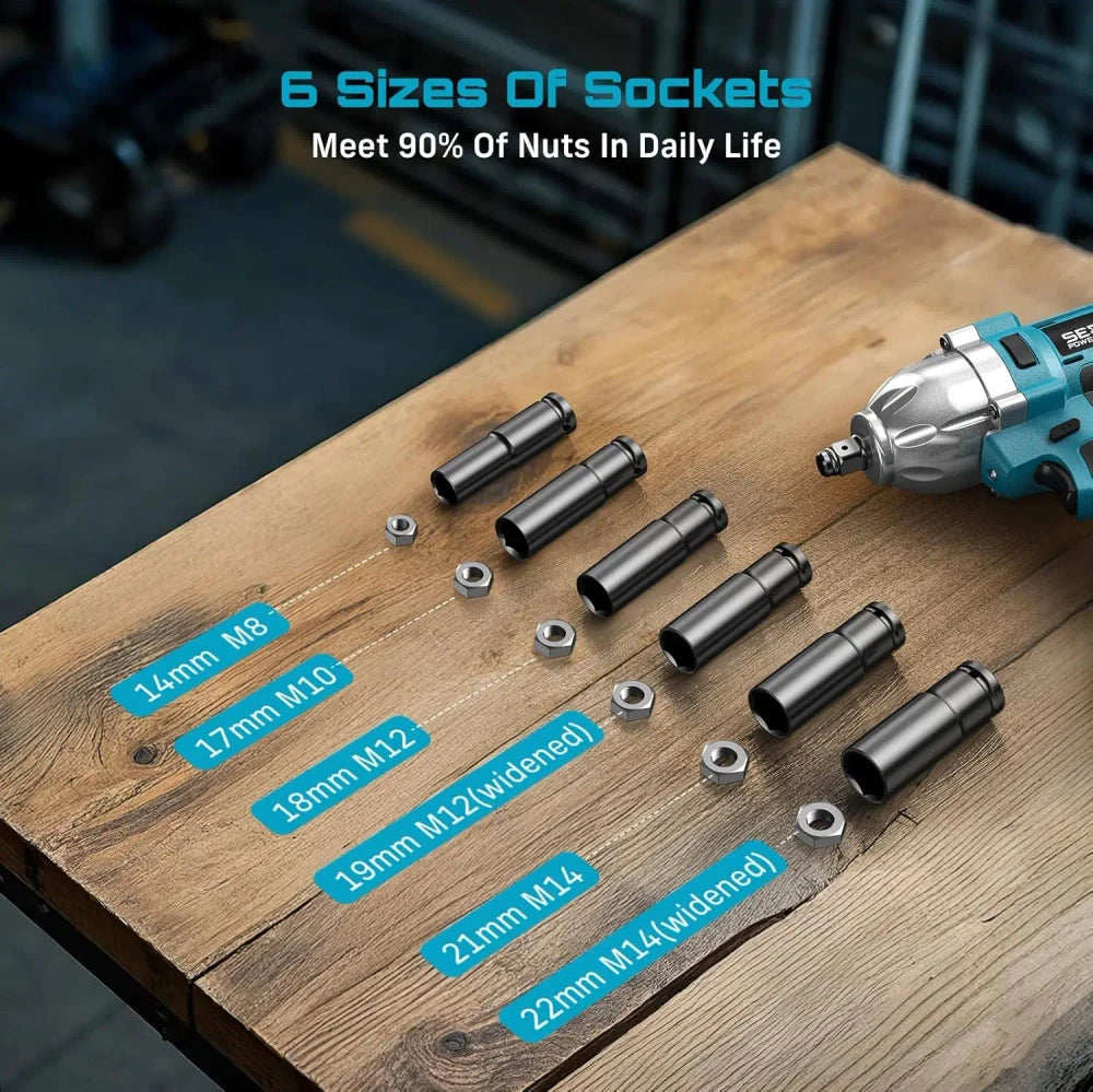 SEESII Cordless Brushless Impact Wrench