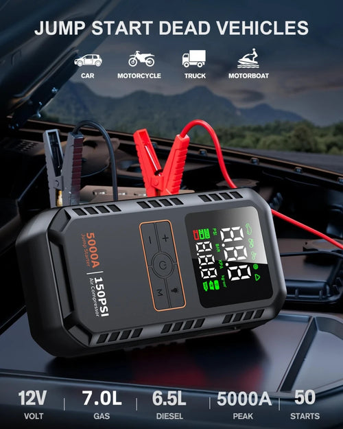 Portable Car Jump Starter and Tire Inflator