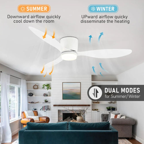 Modern Reversible Ceiling Fan with Light