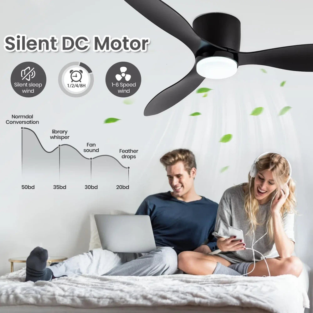 Modern Reversible Ceiling Fan with Light